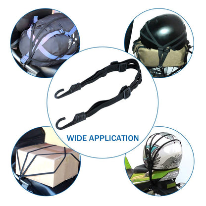 High-Elasticity Motorcycle Helmet Bungee Cord – Adjustable Luggage Rope with S-Hooks (60cm/90cm) | Secure Helmets, Raincoats & Gear