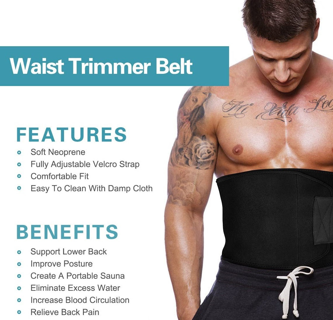 Waist Trimmer Belt – Belly Fat Burner & Sweat Support Wrap