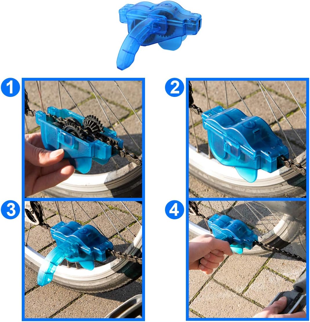 Professional Full-Cover Bicycle Chain Scrubber – 360° Rotating Quick-Clean System