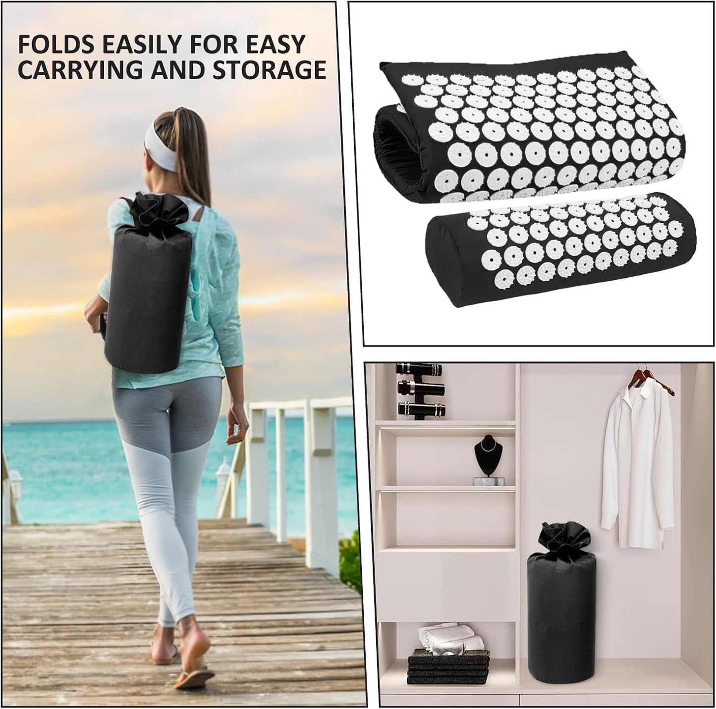 Premium Wellness Massage Mat & Pillow Set – High-Density Spike Yoga Mat for Body Relaxation & Muscle Tension Release