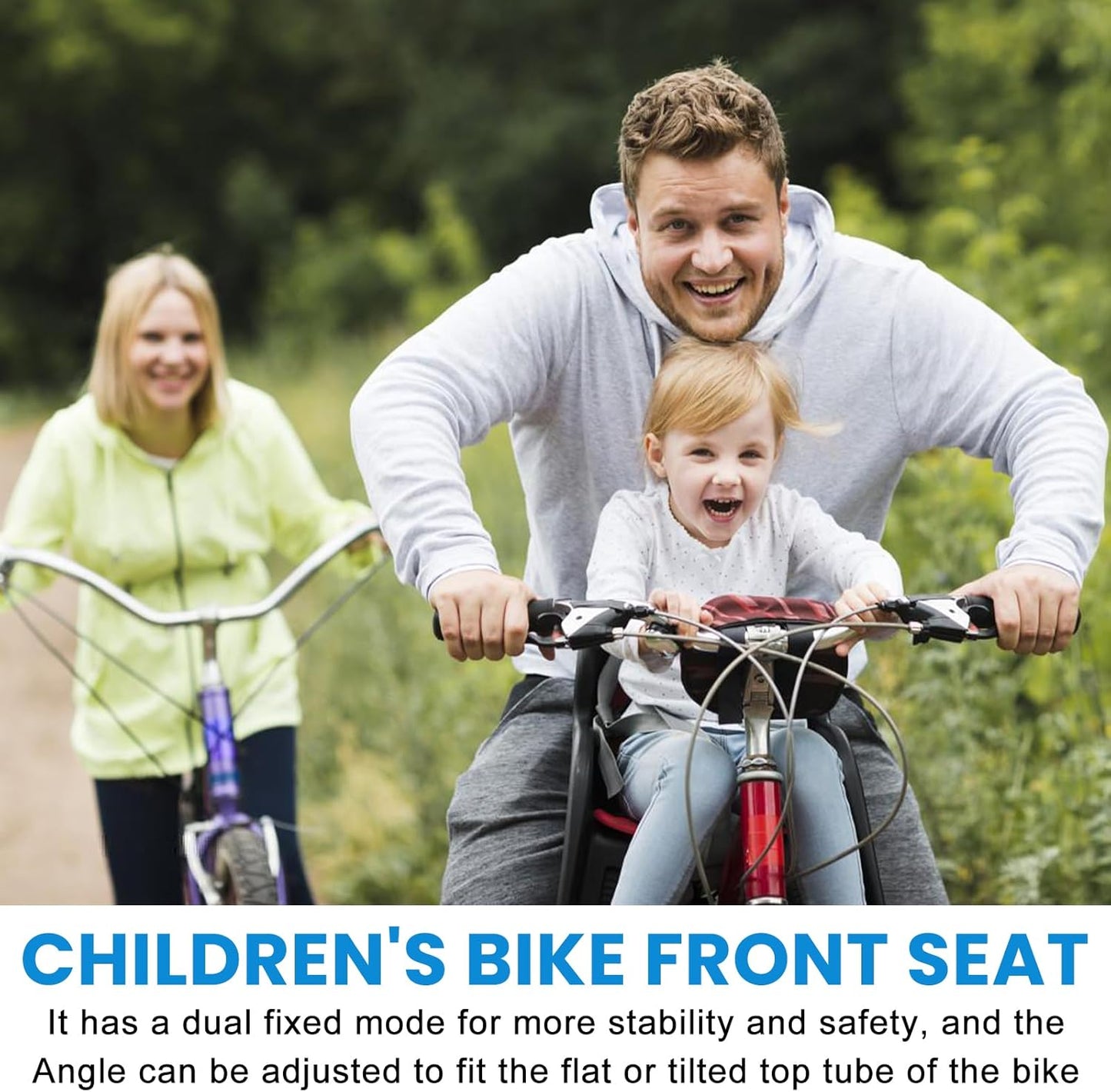 Front-Mounted Child Bicycle Seat with Handlebars & Pedals