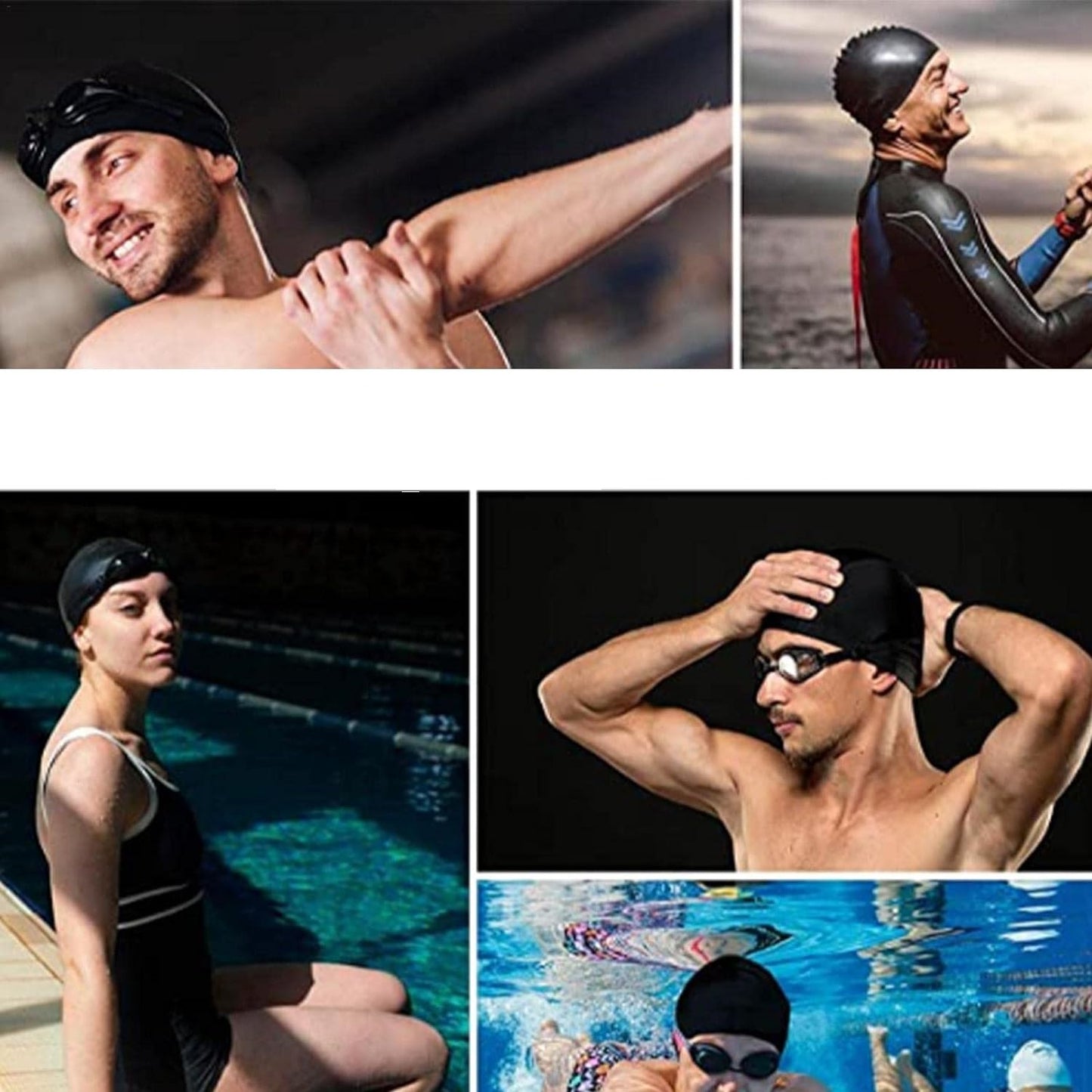 High-Elasticity Silicone Swim Cap | Professional Waterproof Protection for All Hair Types