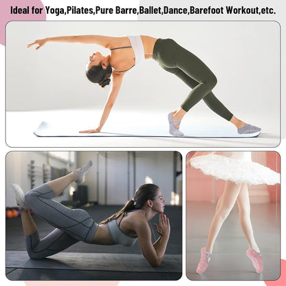 Non-Slip Studio Yoga Socks – High-Traction Grip Socks for Pilates, Barre, Ballet & Home Wear