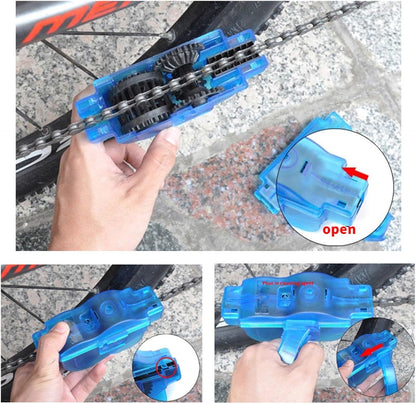 Professional Full-Cover Bicycle Chain Scrubber – 360° Rotating Quick-Clean System