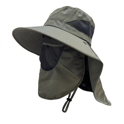 Unisex Fisherman Sun Hat with Wide Brim & Neck Flap UV Protection Outdoor Hats