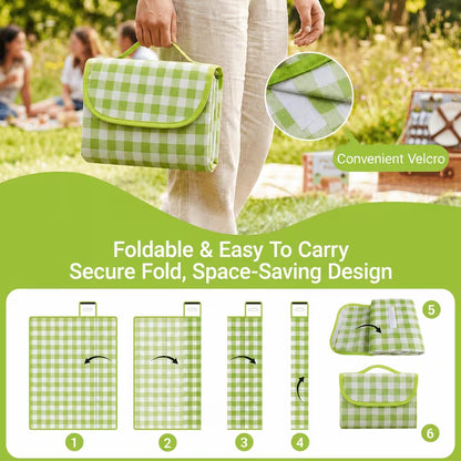 Large Waterproof Picnic Mat 200×200cm Leisure Sheet for 6-8 People Ultralight Foldable