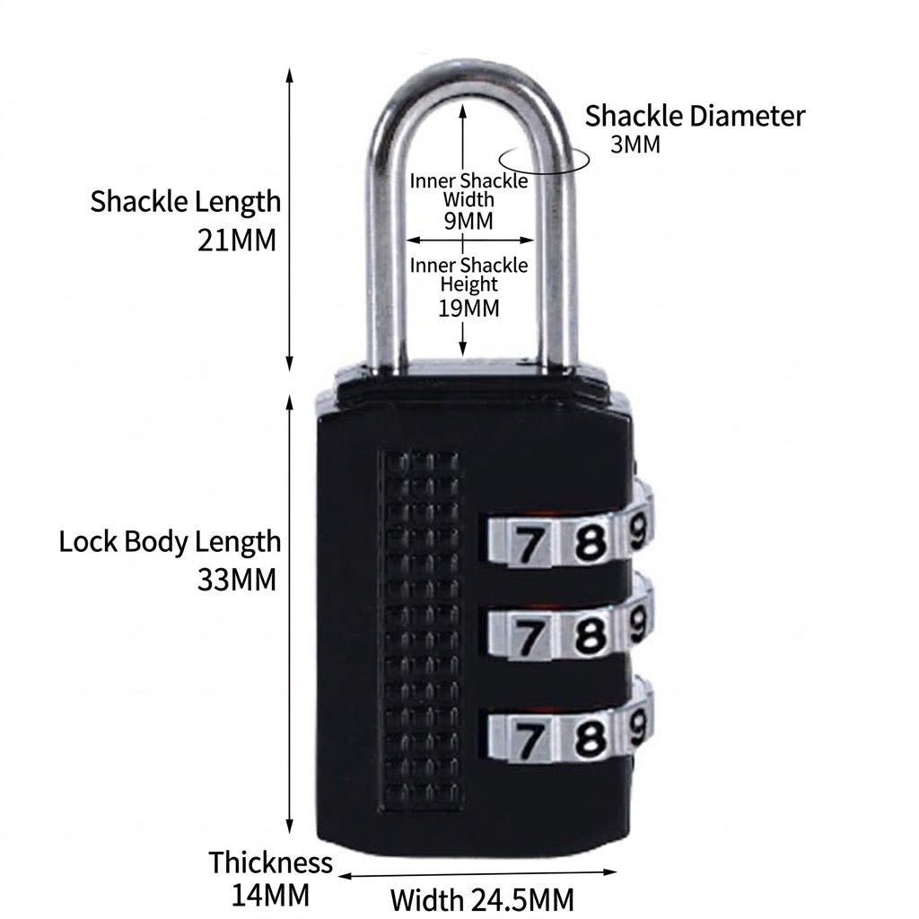 Small Size Portable Lock Luggage Locker Lock Premium Zinc Alloy Combination Padlock