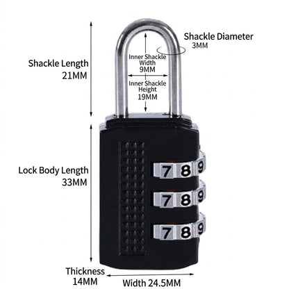 Small Size Portable Lock Luggage Locker Lock Premium Zinc Alloy Combination Padlock