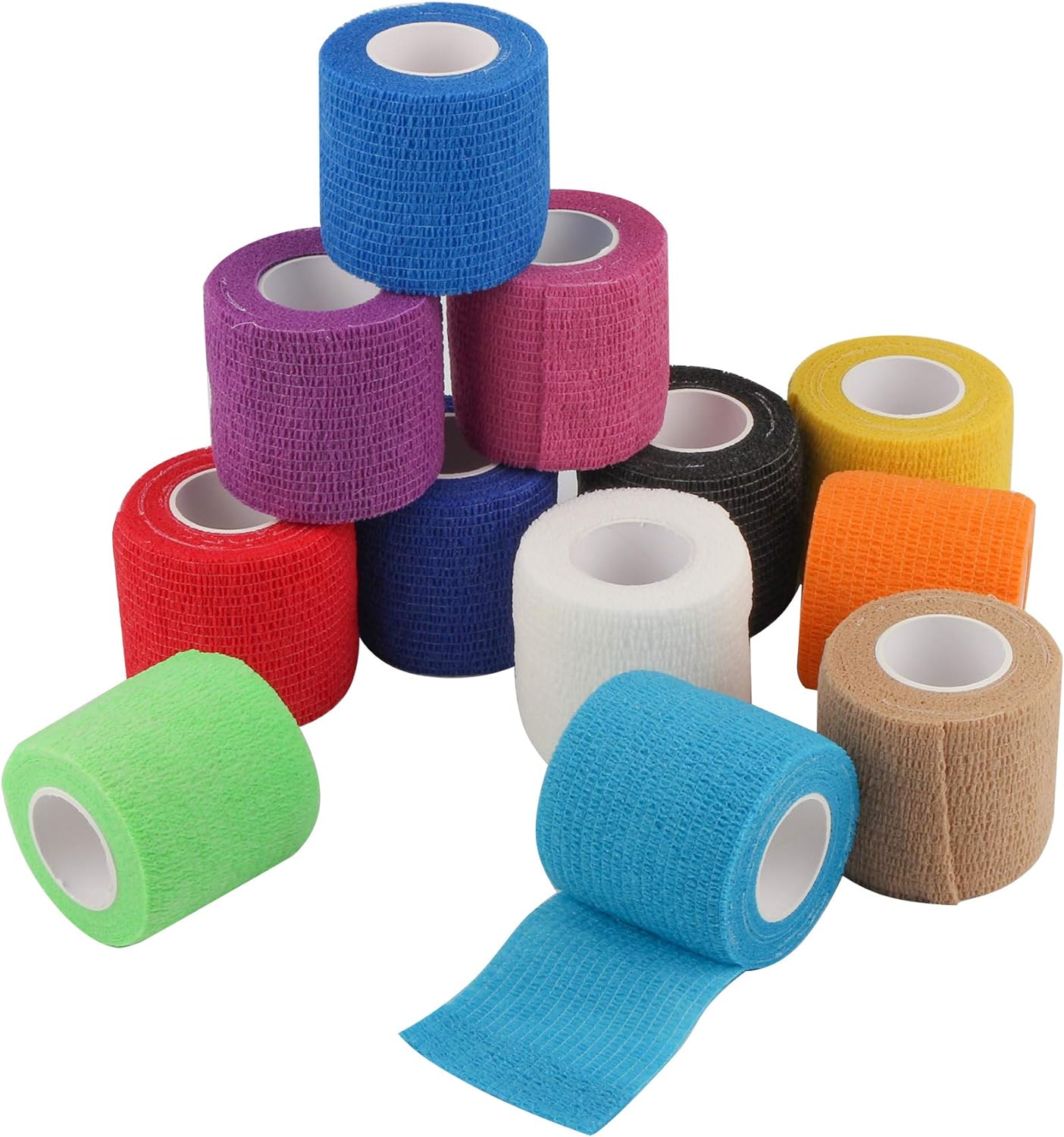 Self-Adhesive Cohesive Tape (Set of 5 Rolls) – High-Elasticity Athletic Wrap & Multi-Purpose Grip Tape