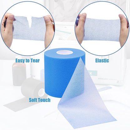 T2P Pro-Soft Sports Pre-Wrap Foam Tape (Set of 3 Rolls) – High-Elasticity Underwrap Base Bandage for Sports & Joint Protection