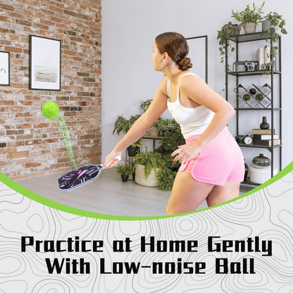 T2P Silent Foam Pickleball Balls | Quiet Practice Balls for Indoor Training | 60dB Low Noise HOA-Friendly Pickleballs