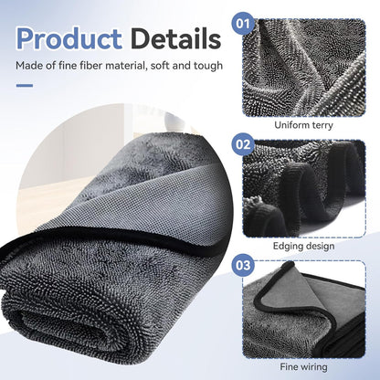 T2P Extra Large Absorbant Monster Microfibre Towel – Ultra Thick Professional Car Wash & Bike Detailing Drying Cloth