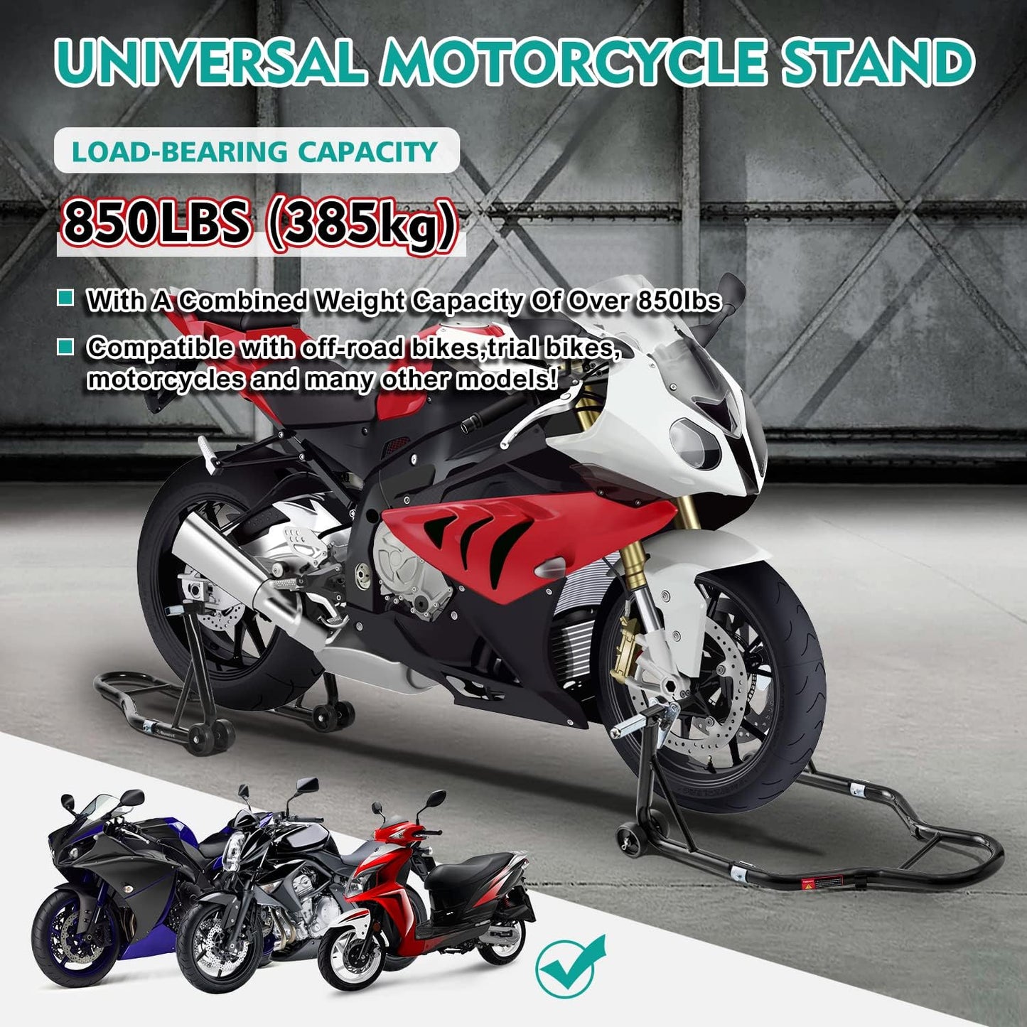 Heavy-Duty Motorcycle Paddock Stand – The "No-Wobble" Wheel Lift