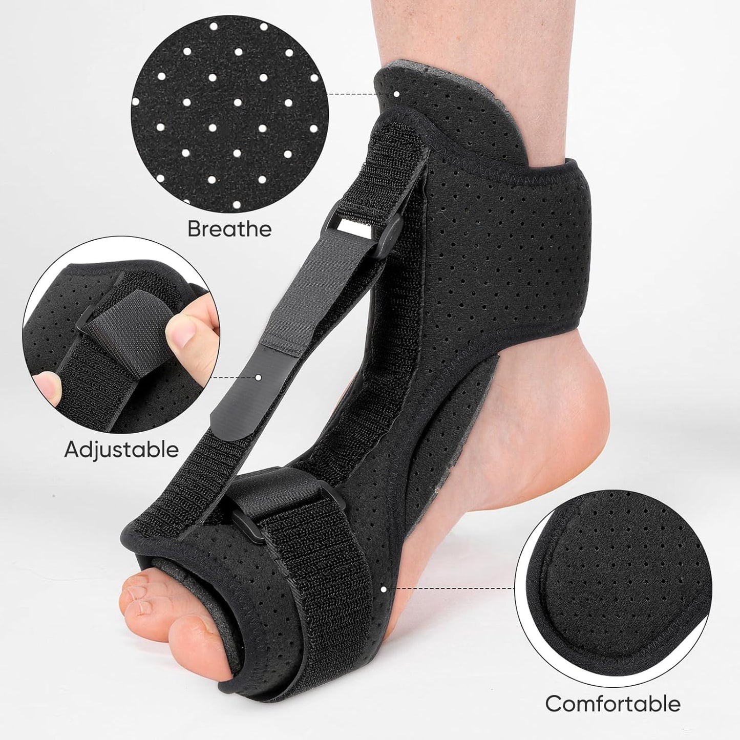 T2P Drop Foot Support Night Splint | Adjustable Plantar Fasciitis Relief Brace