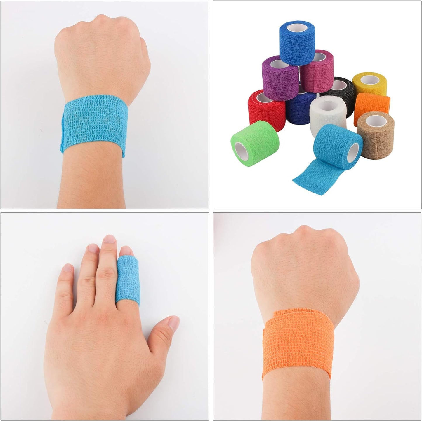 Self-Adhesive Cohesive Tape (Set of 5 Rolls) – High-Elasticity Athletic Wrap & Multi-Purpose Grip Tape