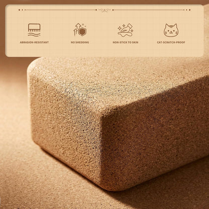 Premium Solid Cork Yoga Block | High-Density Anti-Slip Pilates Brick for Stretching & Balance