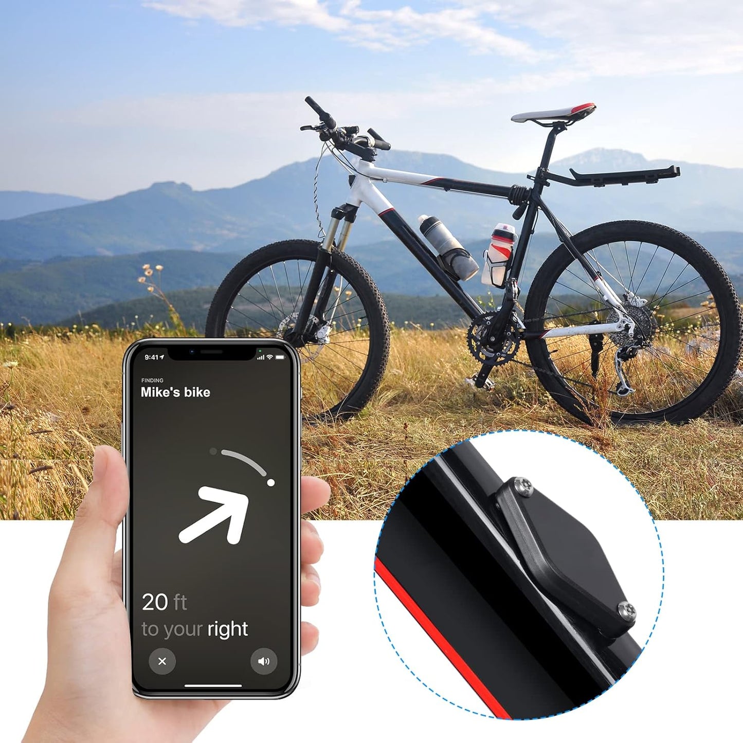 Stealth AirTag Bike Frame Mount | Anti-Theft GPS Tracker Holder with Security Screws