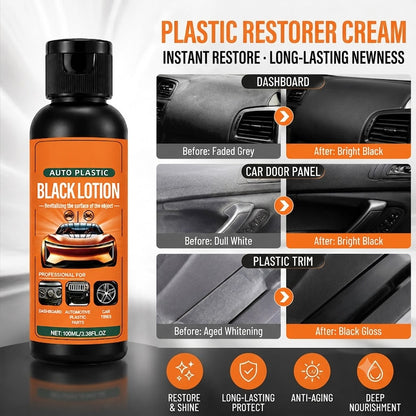 100ml Auto Plastic Restorer Kit Black Lotion for Dashboard Door Panel Bumper Tire Trim