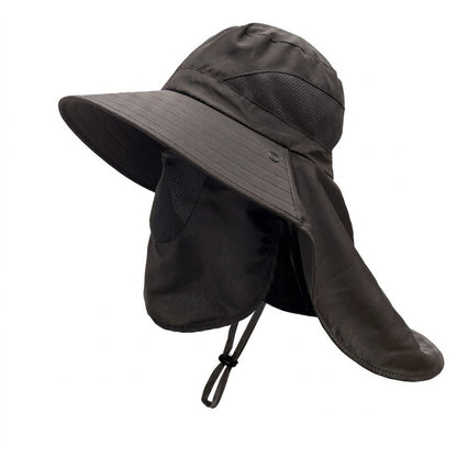 Unisex Fisherman Sun Hat with Wide Brim & Neck Flap UV Protection Outdoor Hats