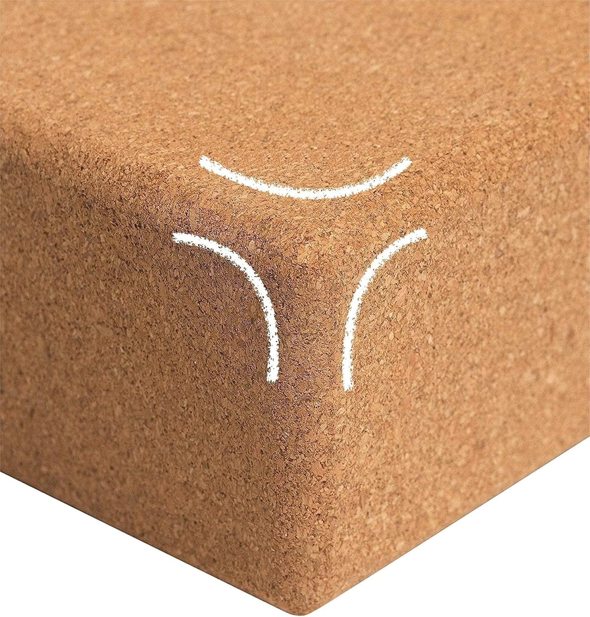 Premium Solid Cork Yoga Block | High-Density Anti-Slip Pilates Brick for Stretching & Balance