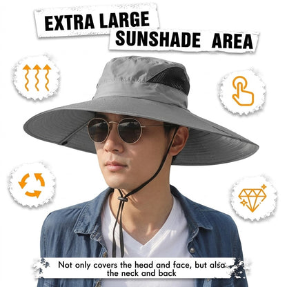 Unisex Wide Brim Sun Hat - Waterproof, Quick-Drying & Breathable Fishing & Hiking Bucket Hat