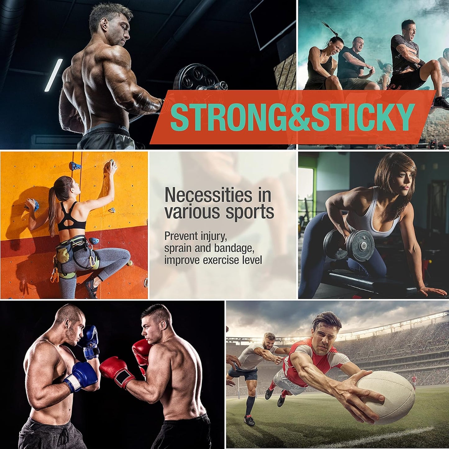Premium Athletic Sports Tape | Strong Adhesive & Easy-Tear Joint Support