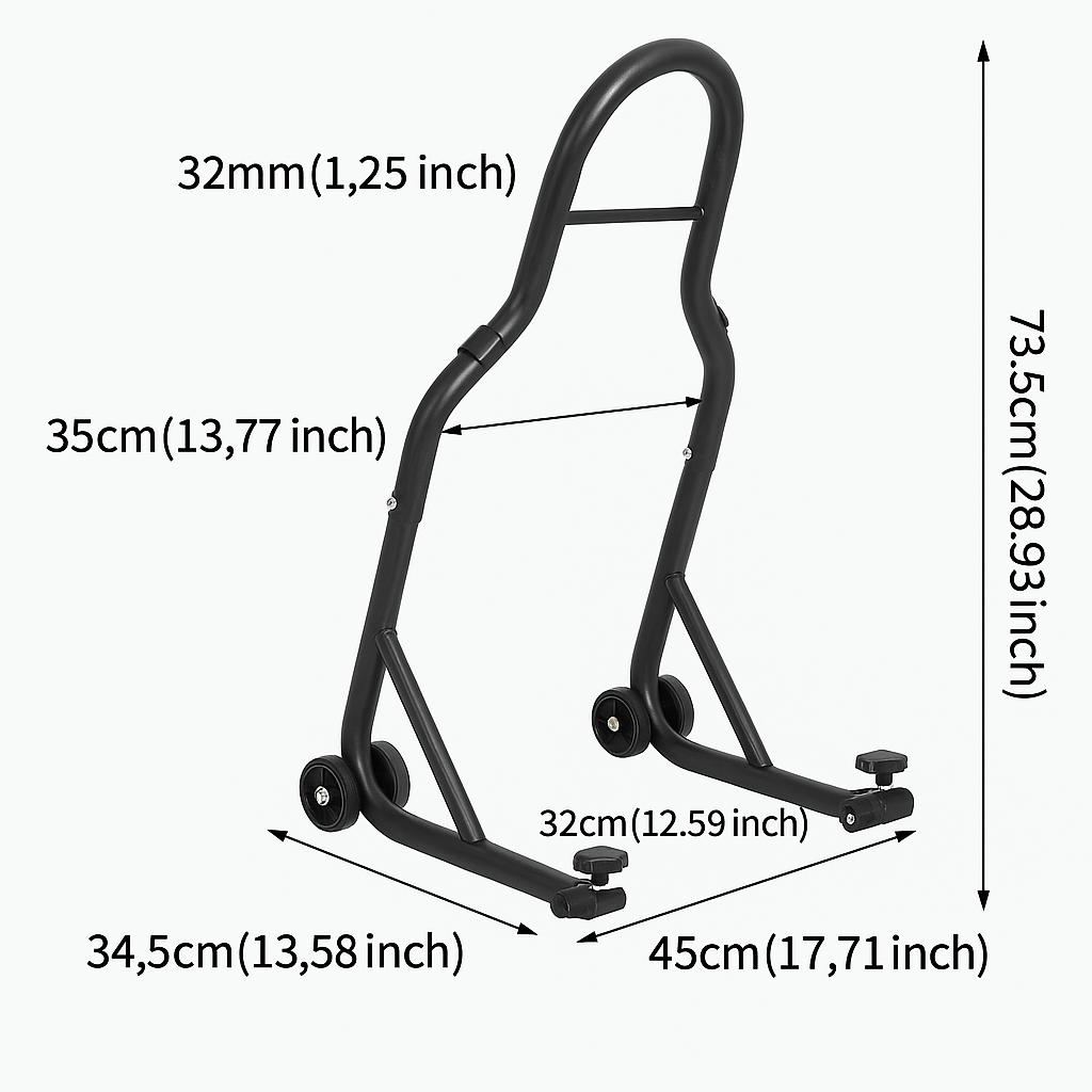 Heavy-Duty Motorcycle Paddock Stand – The "No-Wobble" Wheel Lift