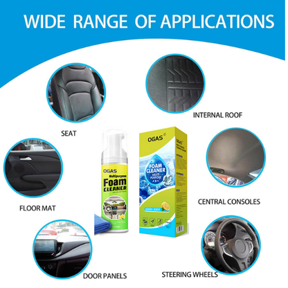 OGAS 150ml Multi-Purpose Interior Foam Cleaner – Multifunctional No-Rinse Stain Remover