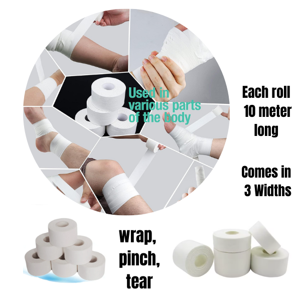 Athletic Sports Tape – Strong Adhesive Joint Support & Injury Wrap