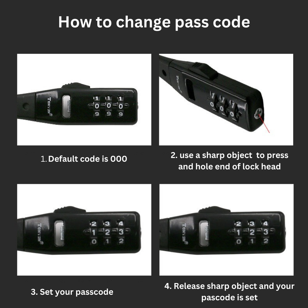 Multi-Use Zip Tie Cable Lock – Heavy-Duty 3-Digit Combination Security Tie (55cm)