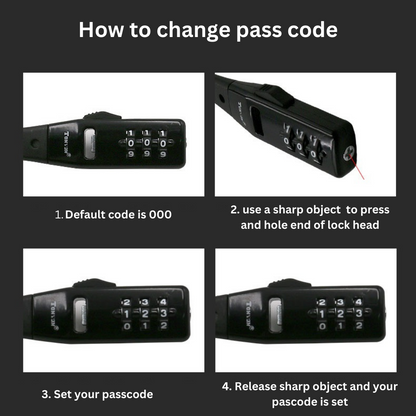 Multi-Use Zip Tie Cable Lock – Heavy-Duty 3-Digit Combination Security Tie (55cm)