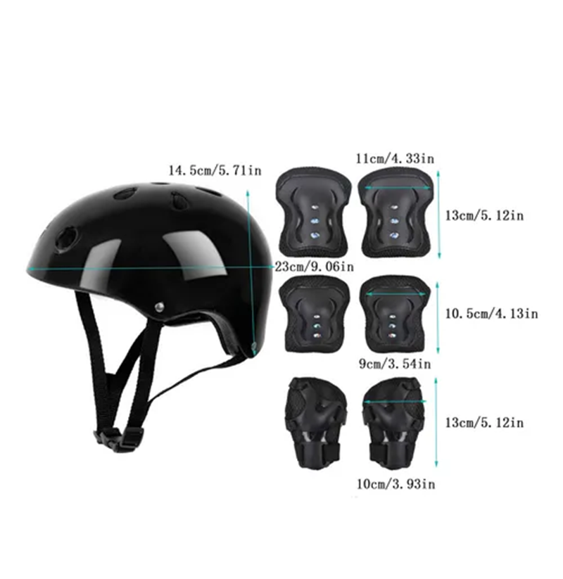 7-Piece Kids Protective Gear Set | Helmet, Knee, Elbow & Wrist Pads for Bike, Skate & Scooter