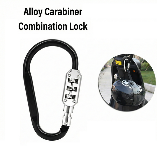 Heavy-Duty Alloy Carabiner Combination Lock 3-Digit Keyless Security Helmets, Backpacks & Gear