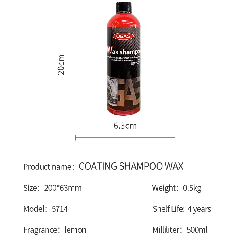 OGAS 500ml Wash & Wax Snow Foam Shampoo – Rich Suds pH-Balanced Paint Protection