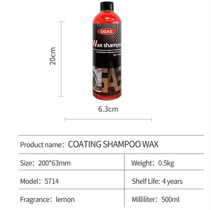 OGAS 500ml Wash & Wax Snow Foam Shampoo – Rich Suds pH-Balanced Paint Protection