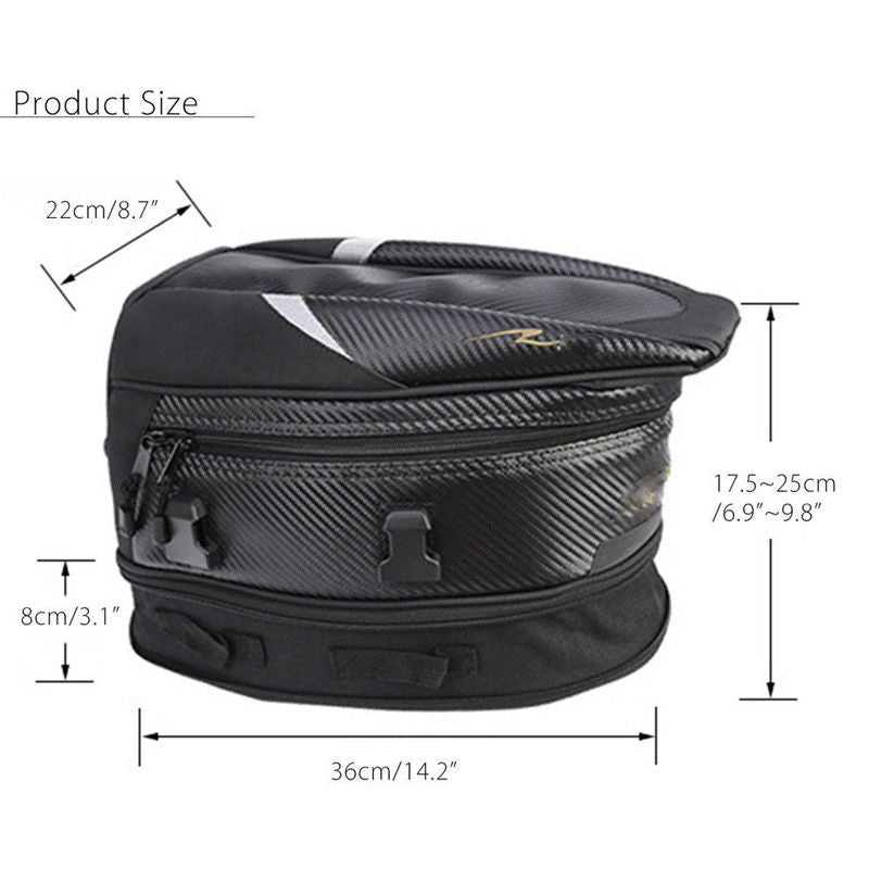 Expandable Adventure Tail Bag – Water-Resistant Pillion Seat Bag with Rain Cover