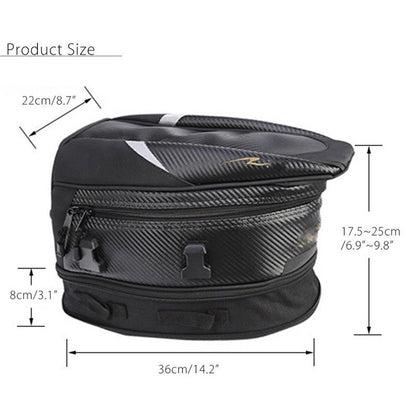Expandable Adventure Tail Bag – Water-Resistant Pillion Seat Bag with Rain Cover