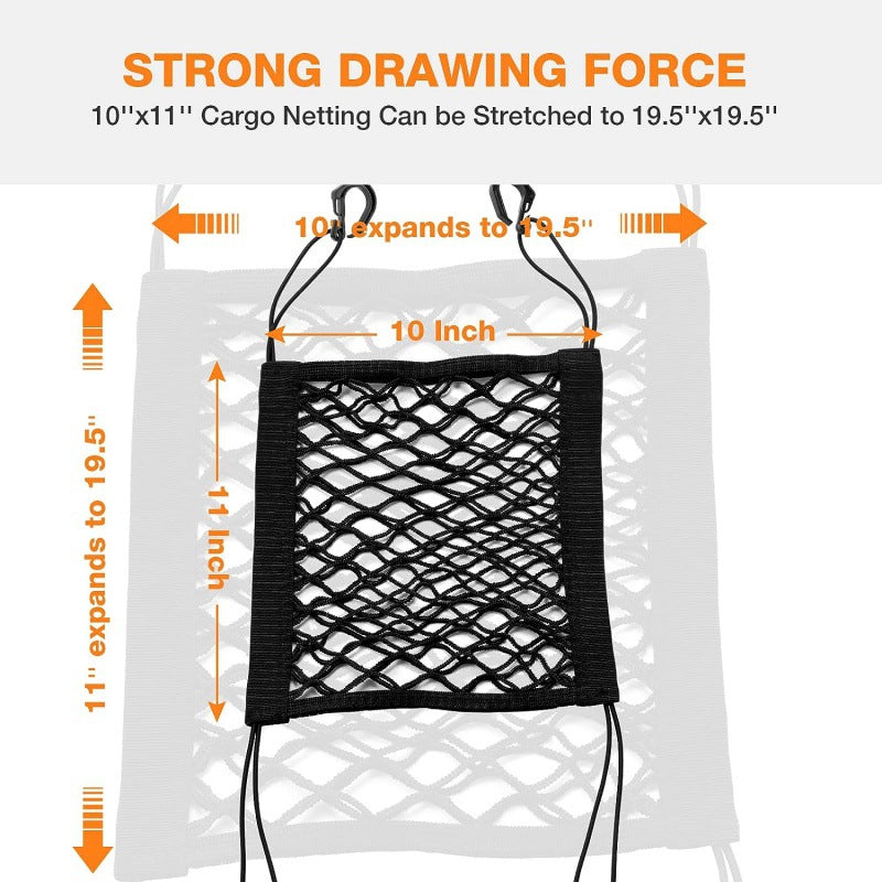 Double-Layer Cargo Net with Storage Pocket – Universal Motorcycle Organizer