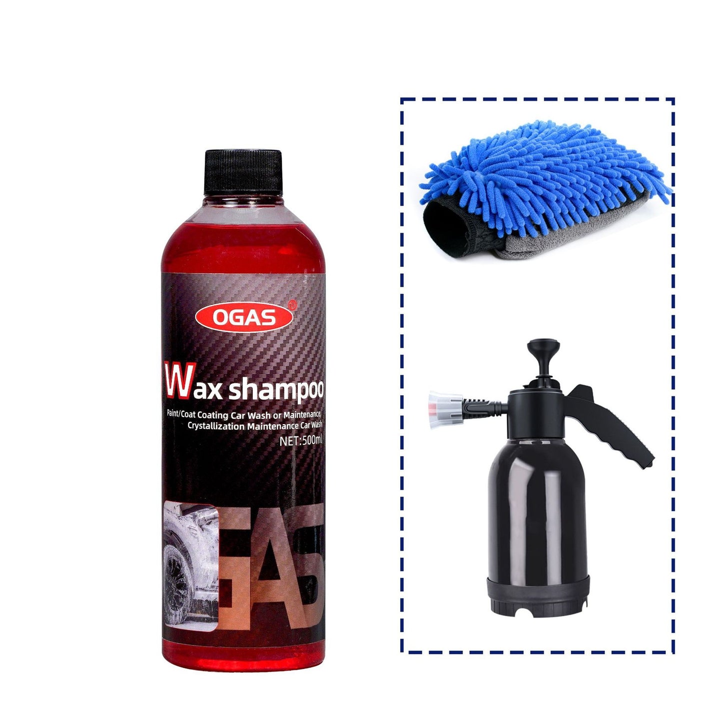 OGAS 500ml Wash & Wax Snow Foam Shampoo – Rich Suds pH-Balanced Paint Protection