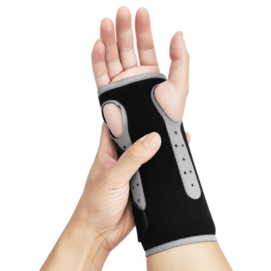 Breathable Wrist Brace - Carpal Tunnel & Night Sleep Support with Metal Splint