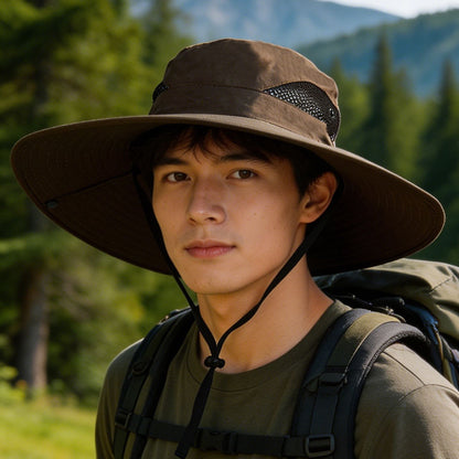 Unisex Wide Brim Sun Hat - Waterproof, Quick-Drying & Breathable Fishing & Hiking Bucket Hat