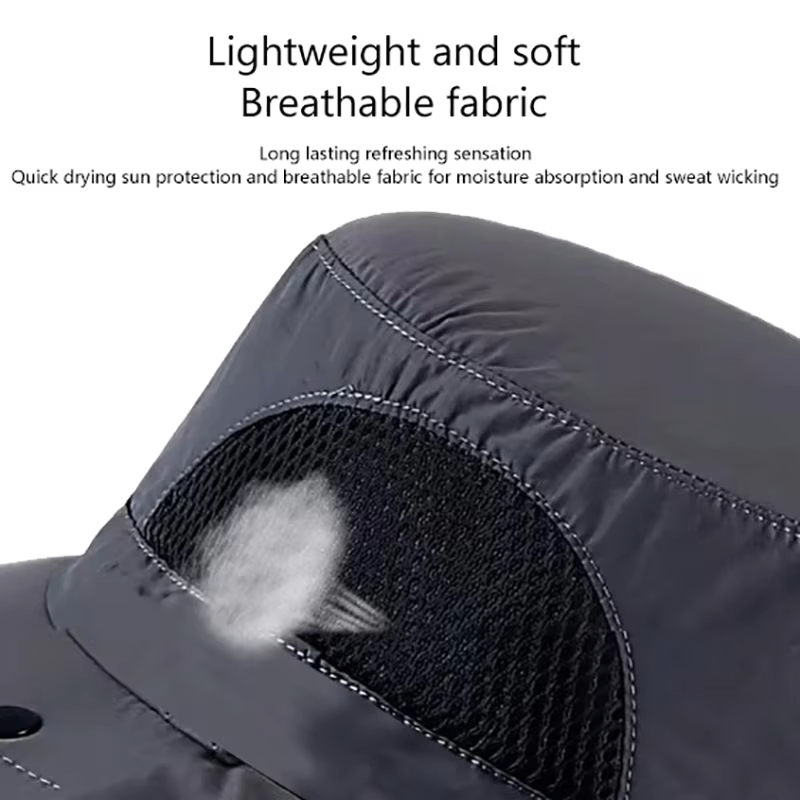 Unisex Fisherman Sun Hat with Wide Brim & Neck Flap UV Protection Outdoor Hats