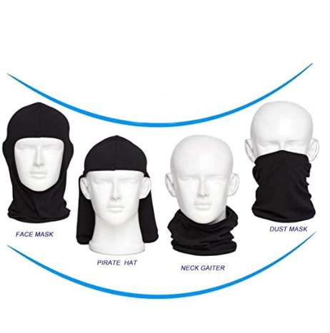 Breathable Black Balaclava Full Face Mask | UV Protection Motorcycle Helmet Liner | Cooling Riding Gear for Singapore Weather