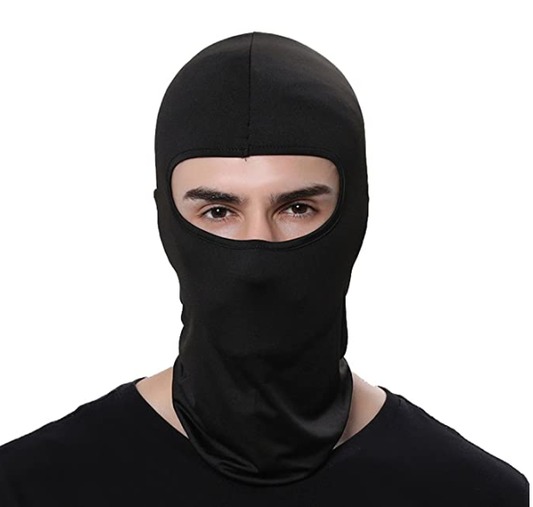 Breathable Black Balaclava Full Face Mask | UV Protection Motorcycle Helmet Liner | Cooling Riding Gear for Singapore Weather