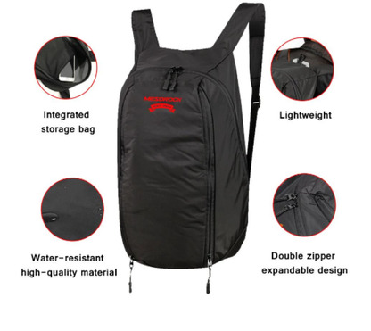 Foldable Motorcycle Helmet Bag Backpack – Water Resistant 24L Expandable Carrier for Full Face & Modular Helmets
