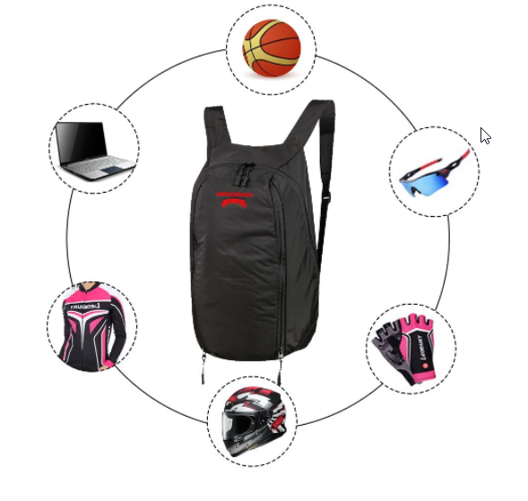 Foldable Motorcycle Helmet Bag Backpack – Water Resistant 24L Expandable Carrier for Full Face & Modular Helmets