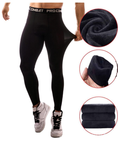 Thermal Compression Running Tights – Fleece-Lined Sports Leggings for Outdoor Performance