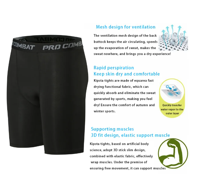 Multi-Sport Compression Shorts – High-Elasticity Training Tights for Gym, Running, Cycling & Yoga