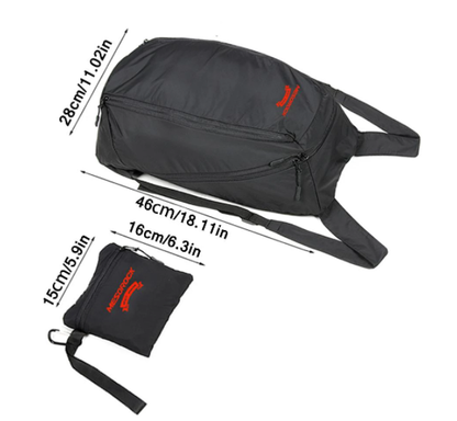 Foldable Motorcycle Helmet Bag Backpack – Water Resistant 24L Expandable Carrier for Full Face & Modular Helmets