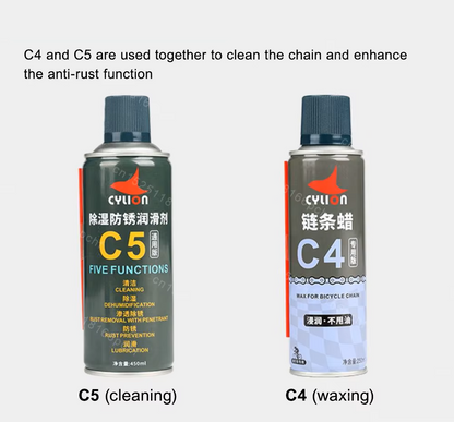 CYLION | Ultimate Bicycle Maintenance Series – C4 Wax, C5 Anti-Rust & C7 Universal Lube